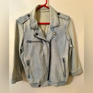 Old navy asymmetrical jean jacket